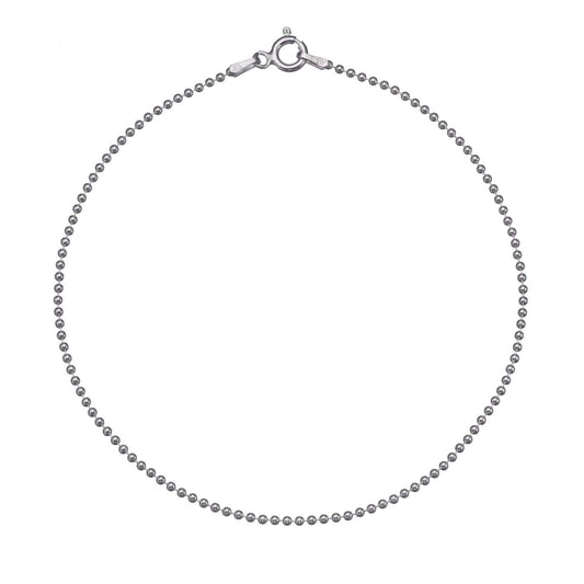 Italian Sterling Silver Bead Anklet