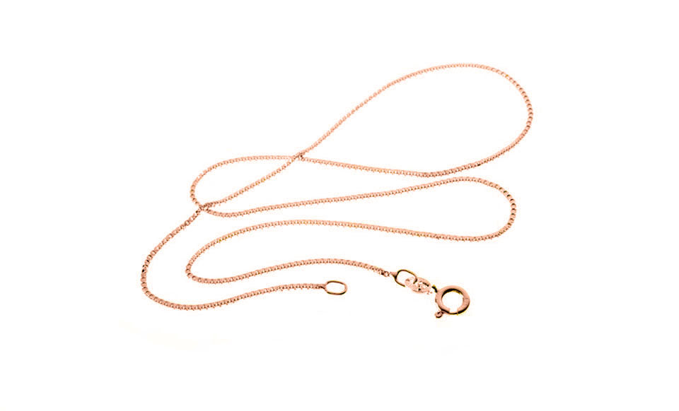 18K Rose Gold Plated Box Chain Necklace