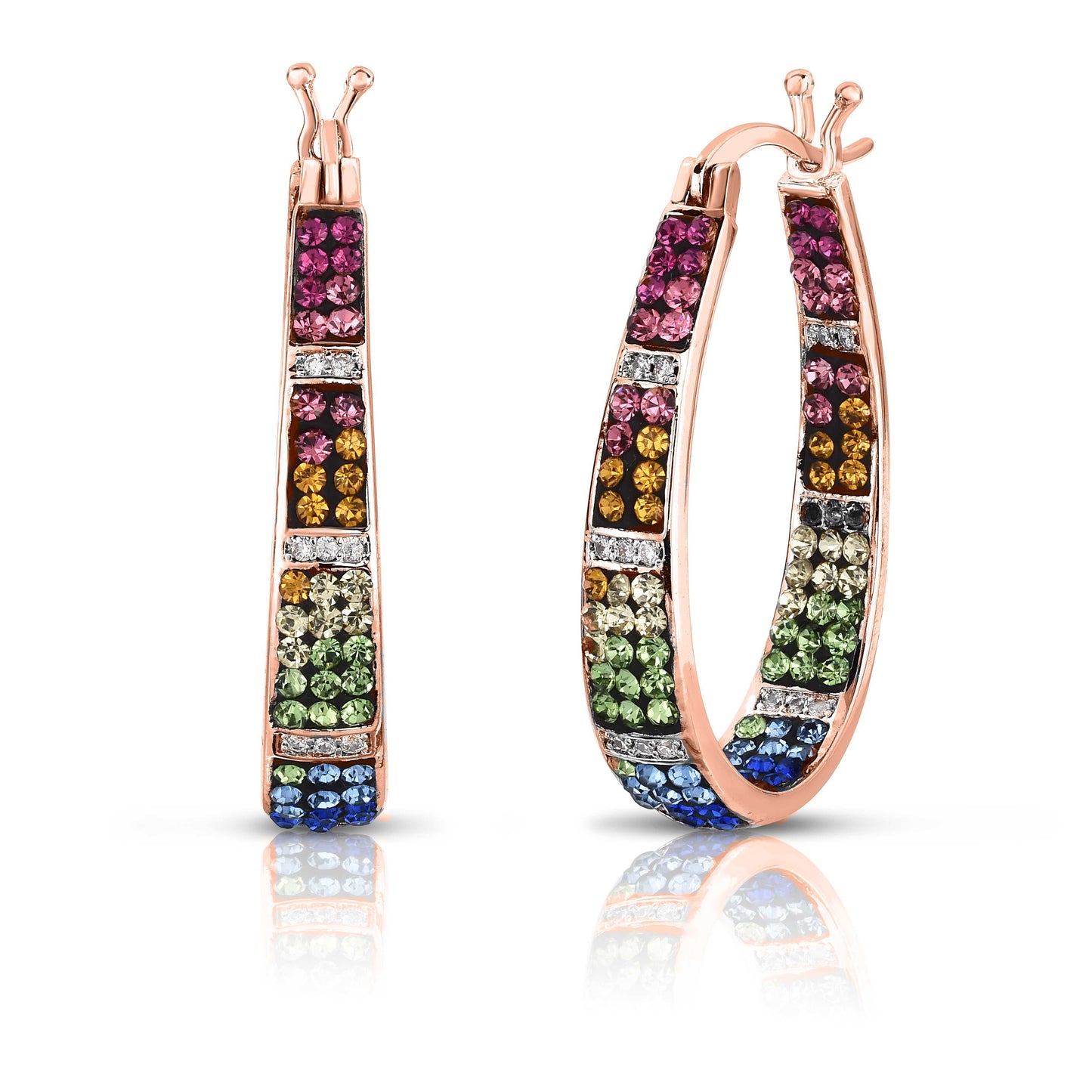Inside Out Crystal French Lock Hoops Made With Swarovski Elements