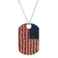 American Flag Crystal Dog Tag Necklace