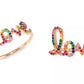 18K Rose Gold Plated Multi Color "Love" Band