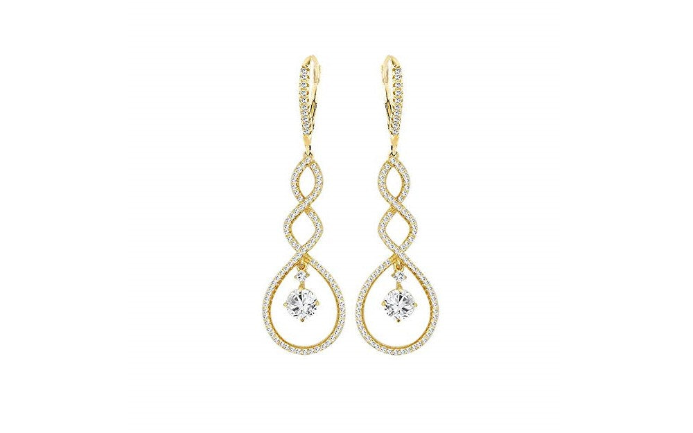 Spiral Drop Crystal Leverback Earrings Made With Swarovski Elements