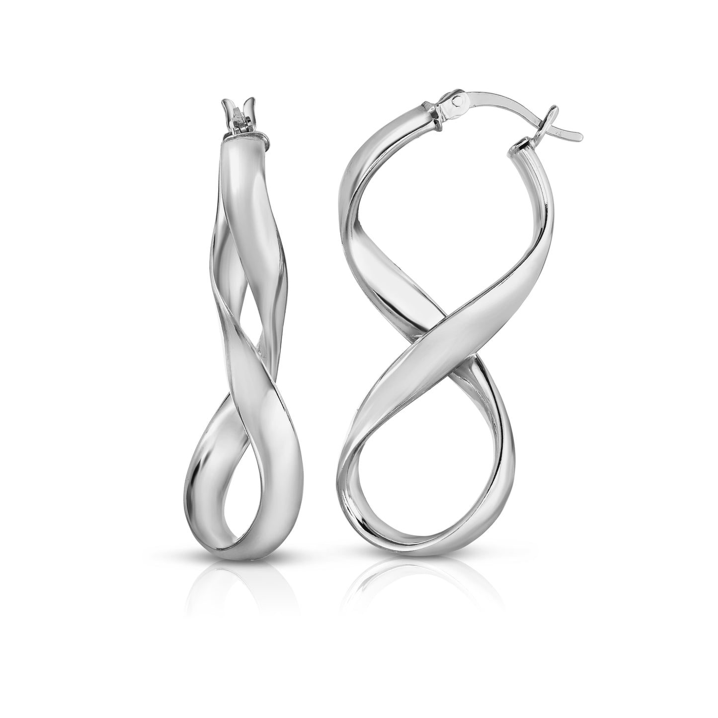 Solid Sterling Silver Figure 8 Earrings
