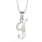 Letter T Sterling Silver Diamond Cut Initial Necklace