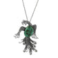 Genuine Turquoise and Marcasite Sterling Silver Peacock Necklace