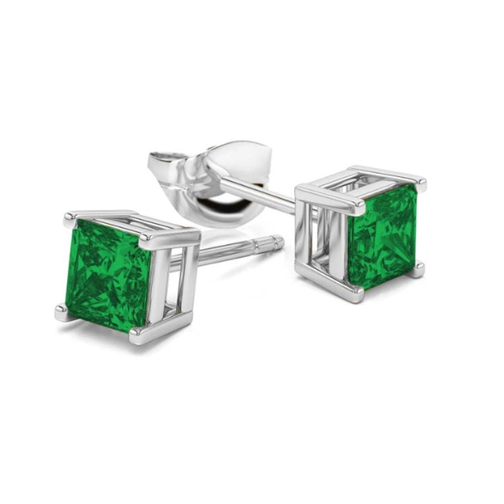 Emerald Princess Cut Studs