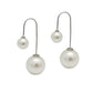 Double Pearl White Threader Earrings