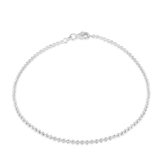 Italian Sterling Silver Moon Chain Anklet
