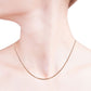 Rose Gold Italian Sterling Silver Adjustable Box Chain Necklace On Neck