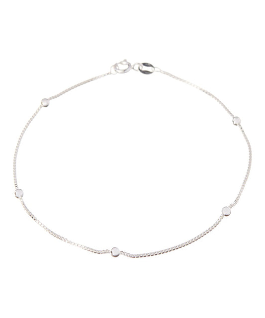 Italian Sterling Silver Box Anklet