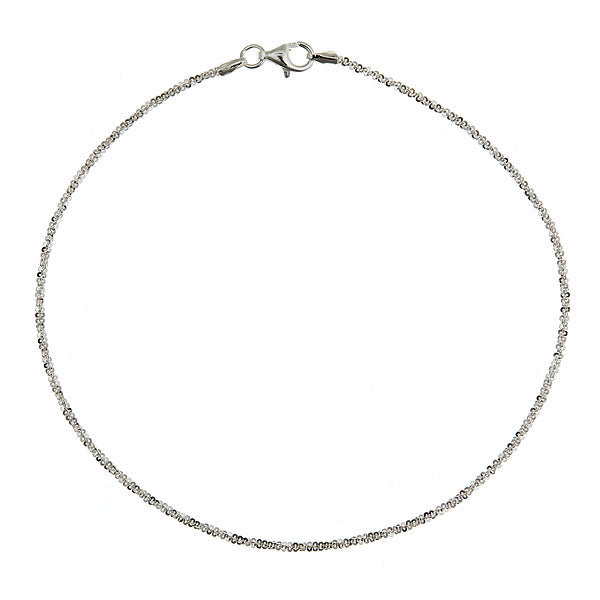 Italian Sterling Silver Sparkle Anklet