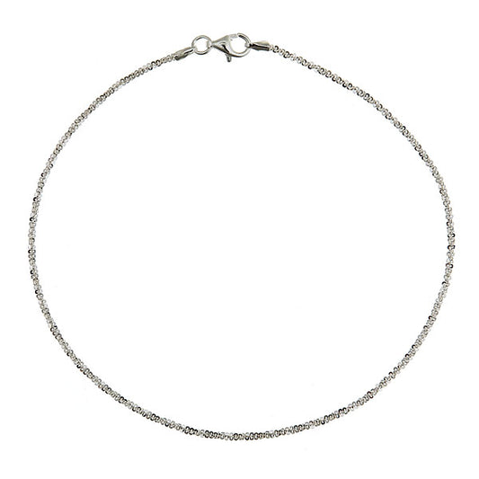 Italian Sterling Silver Sparkle Anklet