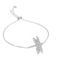 Italian Sterling Silver Adjustable Dragonfly Charm Slider Bracelet