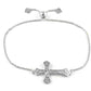 Italian Sterling Silver Adjustable Cross Bracelet