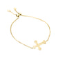 Italian Sterling Silver Adjustable Cross Bracelet