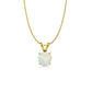10K Gold Round Cut Crystal Solitaire Pendant – 3.00 CTW