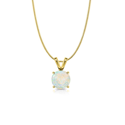 10K Gold Round Cut Crystal Solitaire Pendant – 3.00 CTW