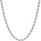 925 Sterling Silver Diamond-Cut Rope Chain Necklace – Made in Italy