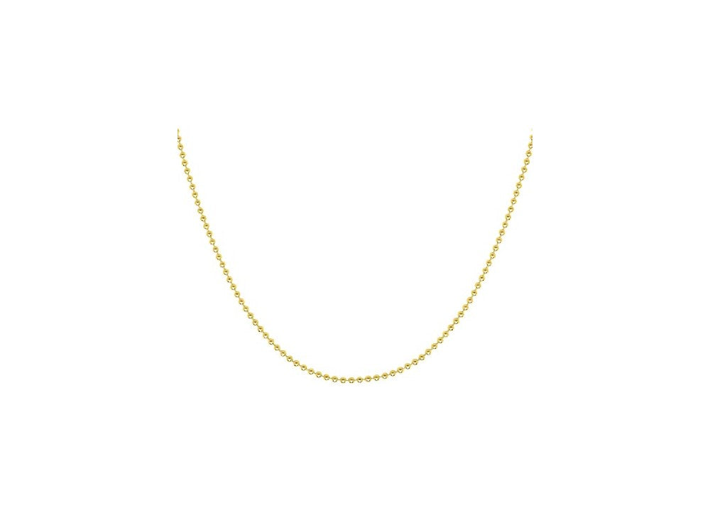 Sterling Silver Bead Chain Necklace — Silver or Gold Plated