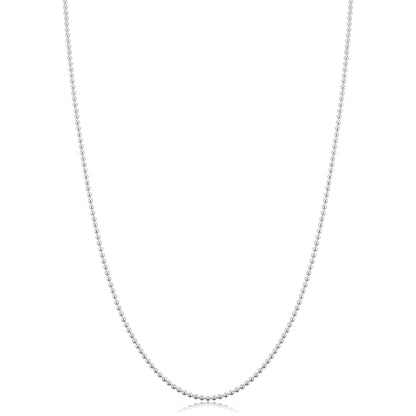 Sterling Silver Bead Chain Necklace — Silver or Gold Plated