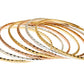 Set of 7 Stackable Bangle Bracelets – Mixed Metal Plated