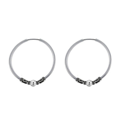 Sterling Silver Balinese Endless Hoops