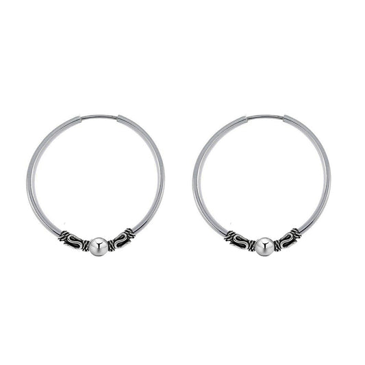 Sterling Silver Balinese Endless Hoops