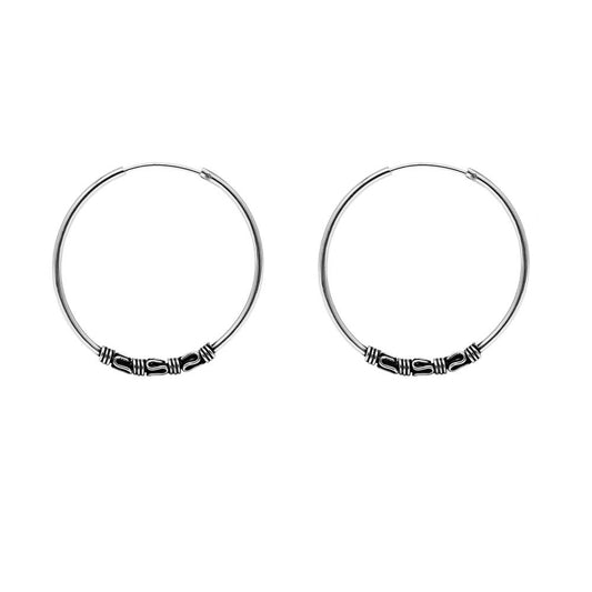 Sterling Silver Balinese Endless Hoops
