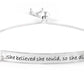 Italian Sterling Silver "She Believed She Could" Adjustable Bracelet