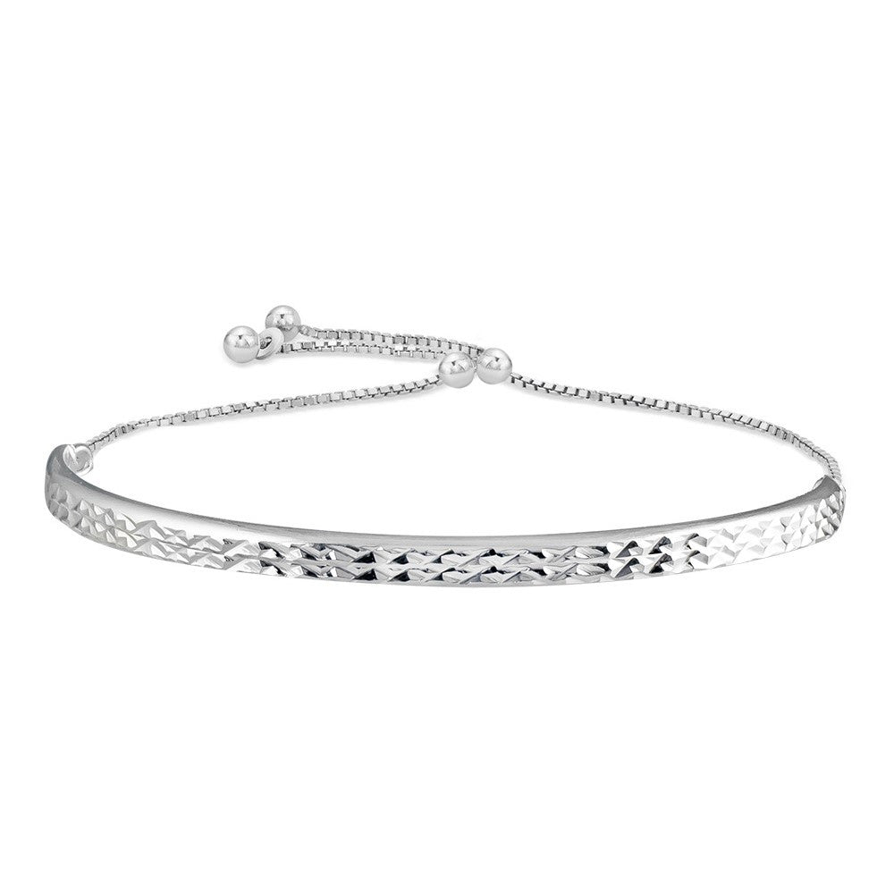 Italian Sterling Silver Adjustable Bangle Bracelet