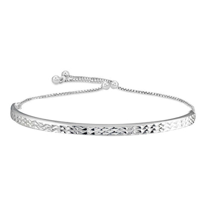 Italian Sterling Silver Adjustable Bangle Bracelet