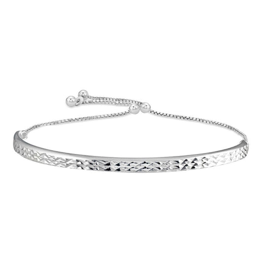 Italian Sterling Silver Adjustable Bangle Bracelet