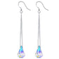 Aurora Borealis Swarovski Crystal Drop Hook Earrings – Pyramid Cut