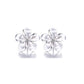 Plumeria Flower Crystal Stud Earrings