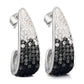 Black And White Crystal Cuff Hoops Made With Swarovski Elements
