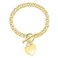 Sterling Silver Heart Charm Toggle Bracelet