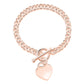 Sterling Silver Heart Charm Toggle Bracelet