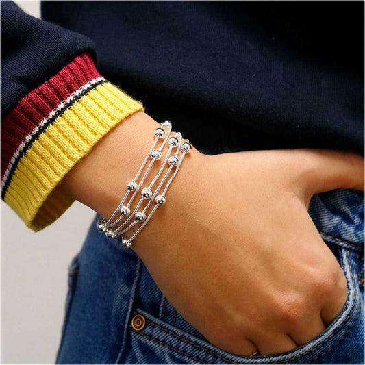 Multi Row Beaded Snake Chain Bracelet