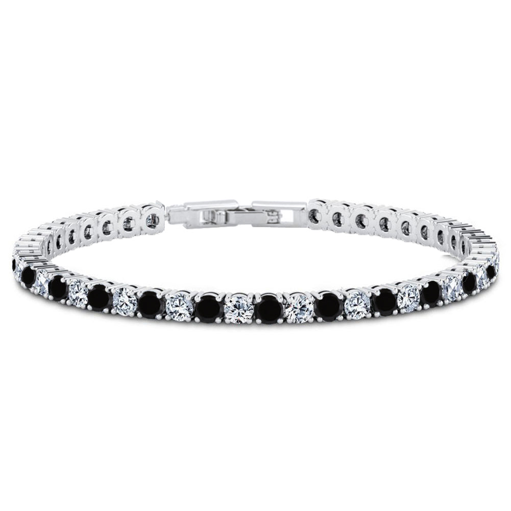 Round Cut Cubic Zirconia Tennis Bracelets — 10 Color Options