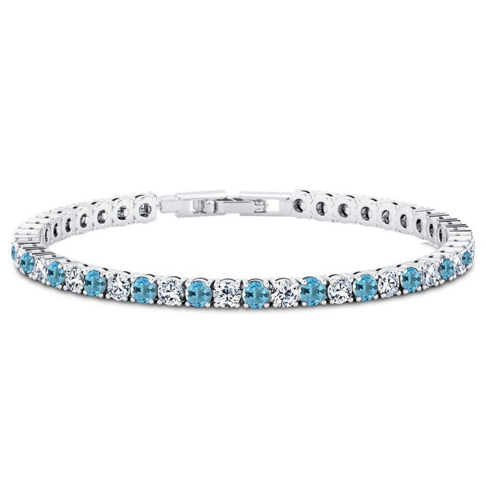 Round Cut Cubic Zirconia Tennis Bracelets — 10 Color Options