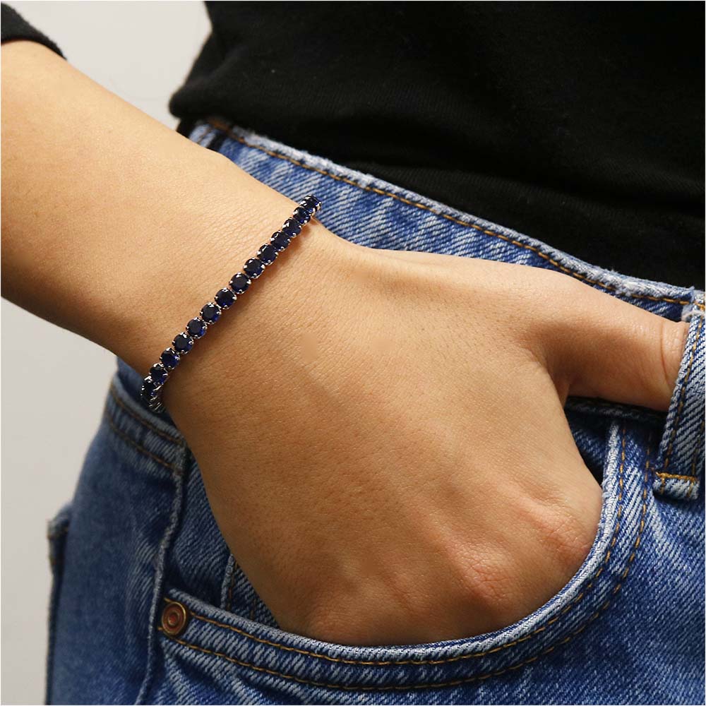 Round Cut Cubic Zirconia Tennis Bracelets — 10 Color Options