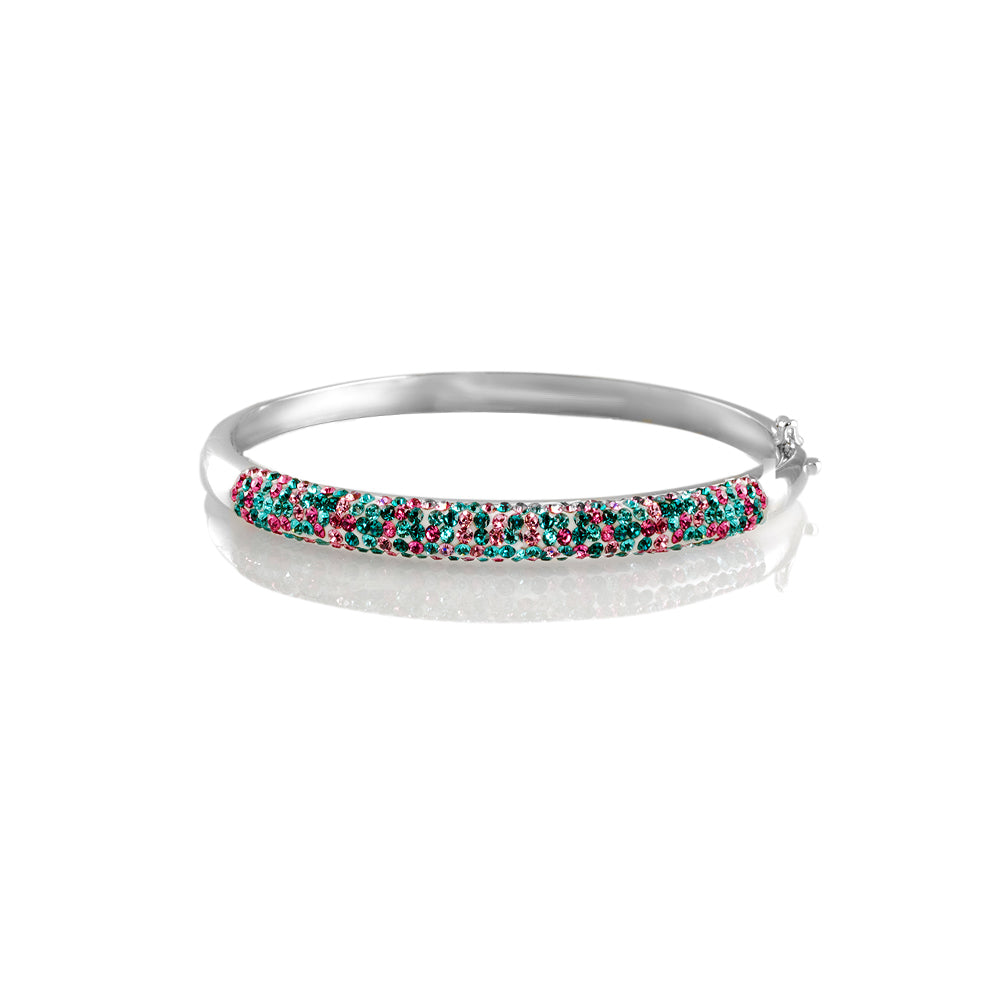 Multi-color Crystal Hinged Bangle