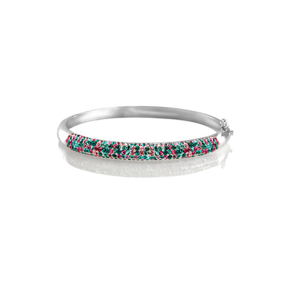 Multi-color Crystal Hinged Bangle