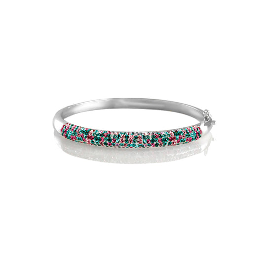 Multi-color Crystal Hinged Bangle