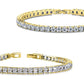 Set of 2 Round and Princess Cut Crystal Tennis Bracelets