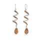 Spiral Crystal Drop Earrings