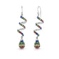 Spiral Crystal Drop Earrings