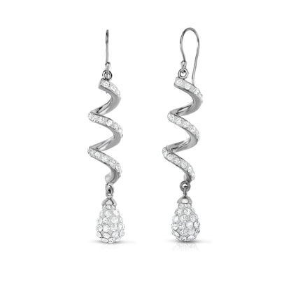Spiral Crystal Drop Earrings