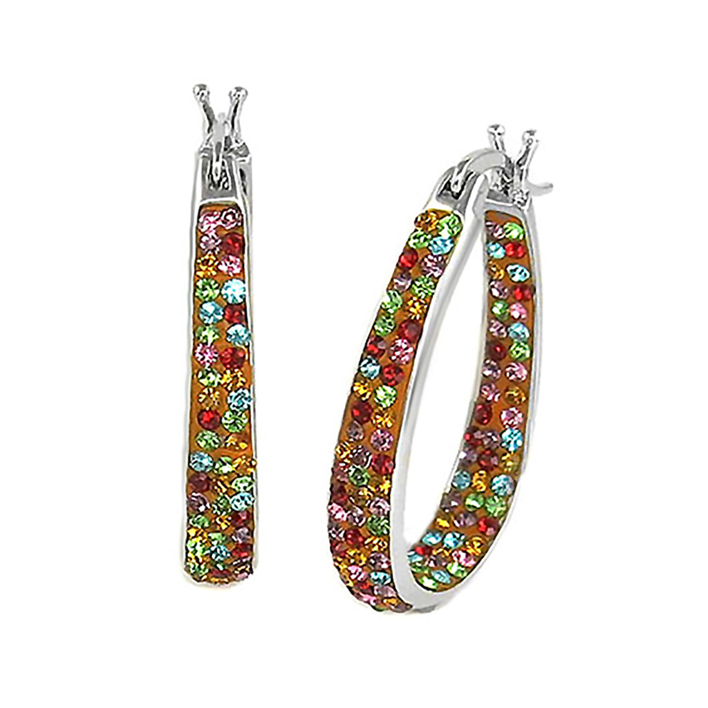 Graduated Crystal Hoop Earrings