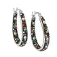 Graduated Multi-Stone Crystal Hoop Earrings